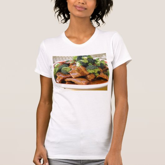 T-shirt Dîner de nourriture de brocoli de boeuf de (Devant)