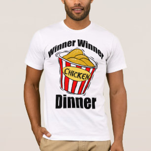 T-shirt dîner de poulet de gagnant de gagnant