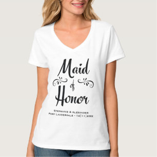 T-shirt Dîner de répétition noir blanc élégant