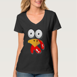 T-shirt Dîner de Thanksgiving en famille Dinde Visage Frie
