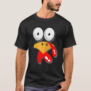 T-shirt Dîner de Thanksgiving en famille Dinde Visage Frie