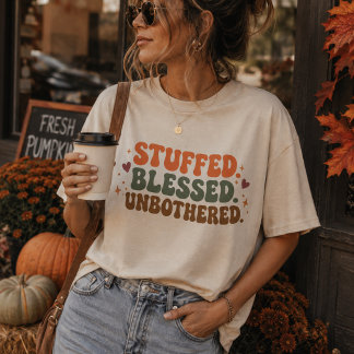 T-shirt Dîner de Thanksgiving Stuffed Blessed Unbothered