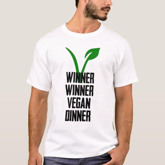 T-shirt Dîner de végétalien de gagnant de gagnant (Devant)