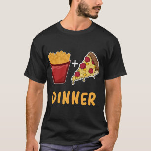 T-shirt Dîner Fry Français Amusant Et Dîner De Pizza