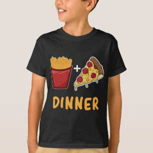 T-shirt Dîner Fry Français Amusant Et Dîner De Pizza
