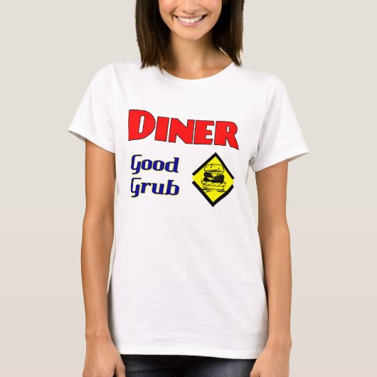 T-shirt Diner Good Grub Hamburger Restaurant Art (Devant)