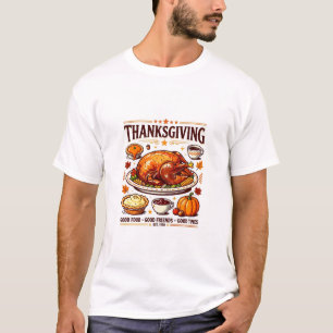T-shirt Dîner Rétro de Thanksgiving – Récolte Américaine C