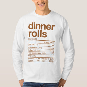 T-shirt Dîner Rolls Nutrition Faits Drôle Thanksgiving Ch