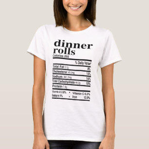 T-shirt Dîner Rolls Nutrition Fiches Vêtements Drôle Thank