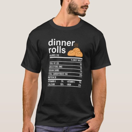 T-shirt Dîner Rolls Valeur nutritive Alimentation Thanksgi (Devant)