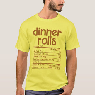 T-shirt Dîner Rouleaux Aliments Nutrition Faits familiaux