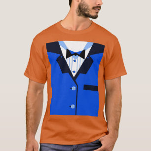 T-shirt Dîner Smoking Drôle Veste Bleu Noir Nœud Papillon 
