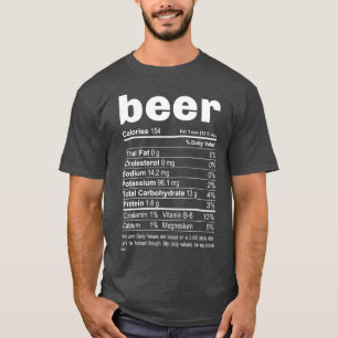 T-shirt Dîner Thanksgiving Bière nutritionnelle Faits am
