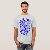 T-shirt Dingbat Abstrait - Bleu (Devant entier)