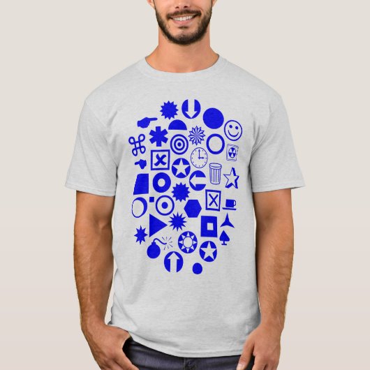 T-shirt Dingbat Abstrait - Bleu (Devant)