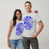 T-shirt Dingbat Abstrait - Bleu (Unisexe)