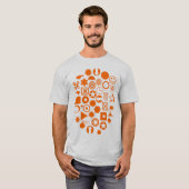 T-shirt Dingbat Abstrait - Orange (Devant entier)