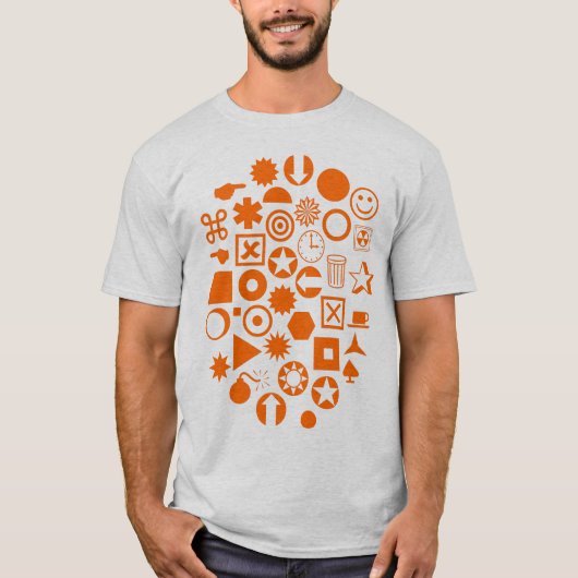 T-shirt Dingbat Abstrait - Orange (Devant)