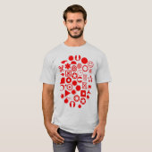 T-shirt Dingbat Abstrait - Rouge (Devant entier)