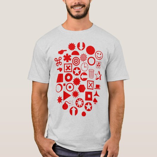 T-shirt Dingbat Abstrait - Rouge (Devant)