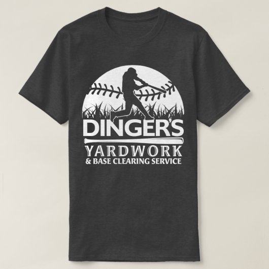 T-SHIRT DINGERS YARDWORK BASE SERVICE DE NETTOYAGE FUNNY S (Design devant)