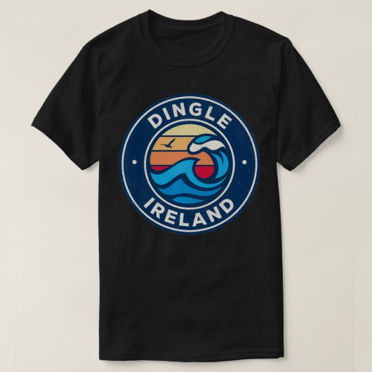 T-shirt Dingle Irlande Vintage Nautical Waves Design (Design devant)