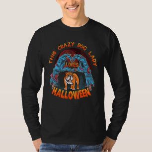 T-shirt Dingue Chien Lady Aime Pitbull Costume Chien Hallo
