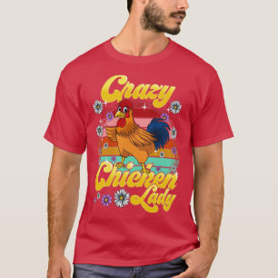 T-shirt Dingue poulets dame Jardin poulets fermières femme
