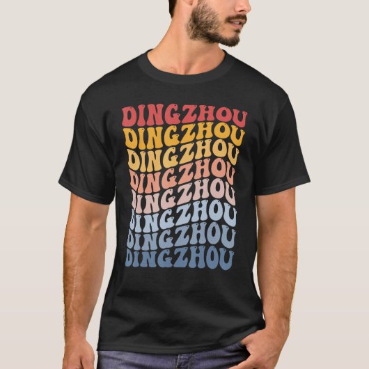 T-shirt Dingzhou City Groovy Retro (Devant)