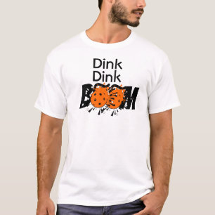 T-shirt Dink Dink Boom Pickleball Dinking Orange Bombes