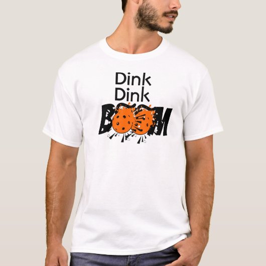 T-shirt Dink Dink Boom Pickleball Dinking Orange Bombes (Devant)