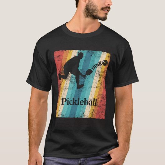 T-shirt Dink it Pickleball bounce it colorfull retro (Devant)