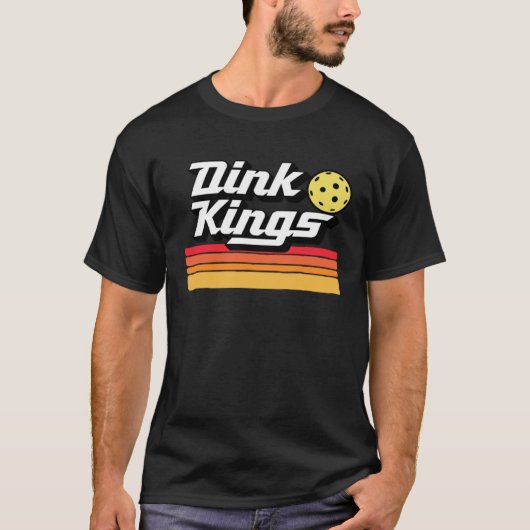 T-shirt Dink Kings Cute Pickleball Team 80s Pickle Ball R (Devant)