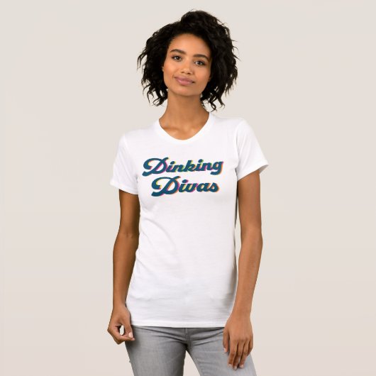 T-shirt Dinking Divas Pickleball Doubles (Devant entier)