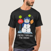 T-shirt Dinking Through the Snow - Christmas Pickleball (Devant)