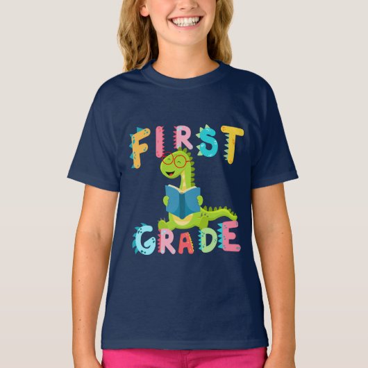 T-shirt Dino 1er GRADE Escadron école d'enseignant (Devant)