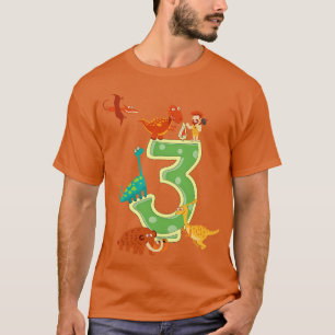 T-shirt Dino 3e anniversaire Cadeau Dinosaur Enfants garço