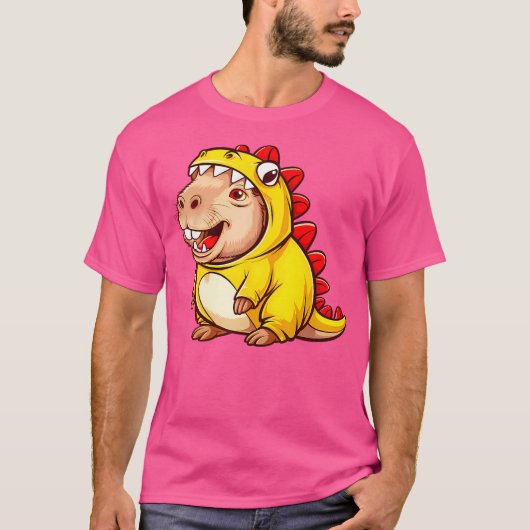 T-shirt Dino Capybara Super Halloween Capy Capybara Dinos (Devant)