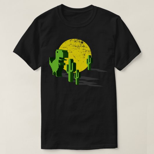 T-shirt Dino chrome pas de connexion Internet (Design devant)