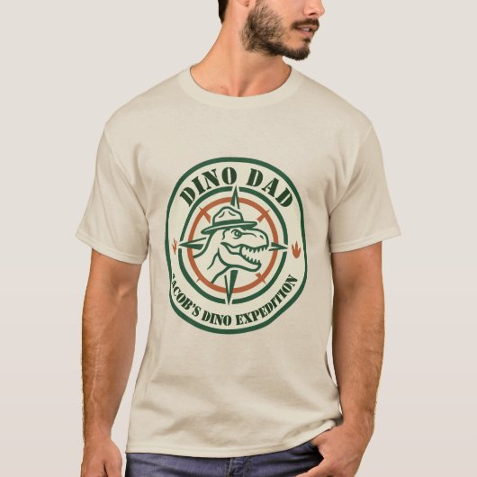 T-shirt Dino Dad Shirt, Dinosaur Birthday Party  (Devant)