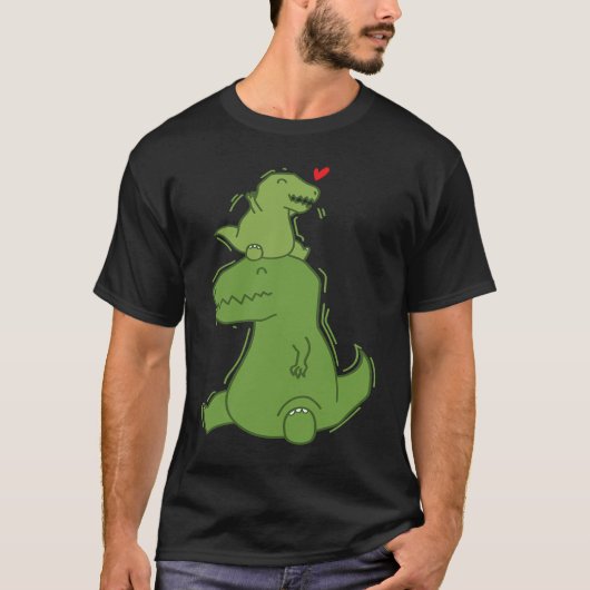 T-shirt Dino Daddy with small Rex Dinosaur (Devant)