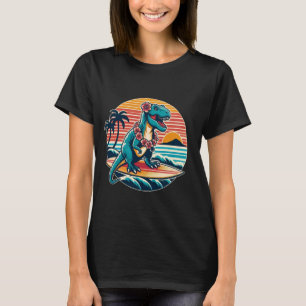 T-shirt Dino Dino Plage Surf Été Surf Trex Haw