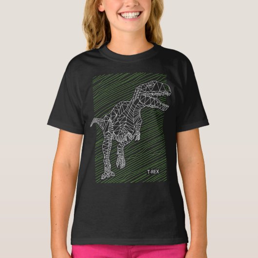 T-shirt Dino dynamique : Lignes d'illustration T-Rex (Devant)