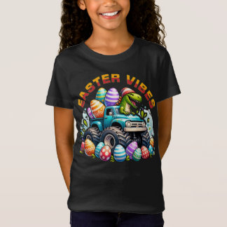 T-Shirt Dino Easter Vibes sur Monster Truck avec Œuf de Pâ