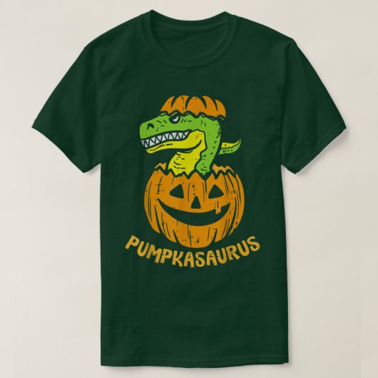 T-shirt Dino Halloween Pumpkasaurus Dinosaur Boy Citrouill (Design devant)