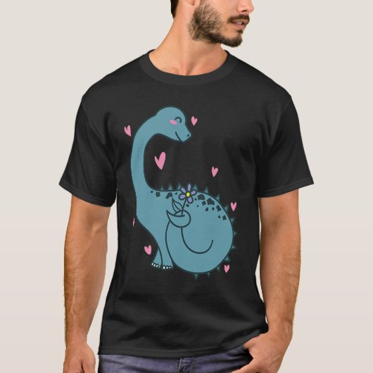 T-shirt Dino is in Love Dinosaur Reptile (Devant)