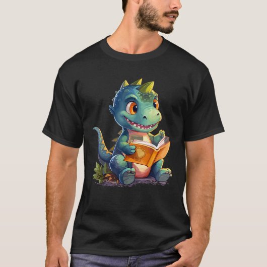 T-shirt Dino Livre Lecture Dinosaur Esthétique Cute Dinosa (Devant)