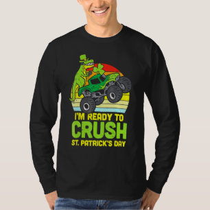 T-shirt Dino Monster Camion Prêt Crush Jour de la Saint Pa
