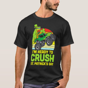 T-shirt Dino Monster Camion Prêt Crush Jour de la Saint Pa
