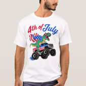 T-shirt Dino Monster Truck 4e juillet Tee (Devant)